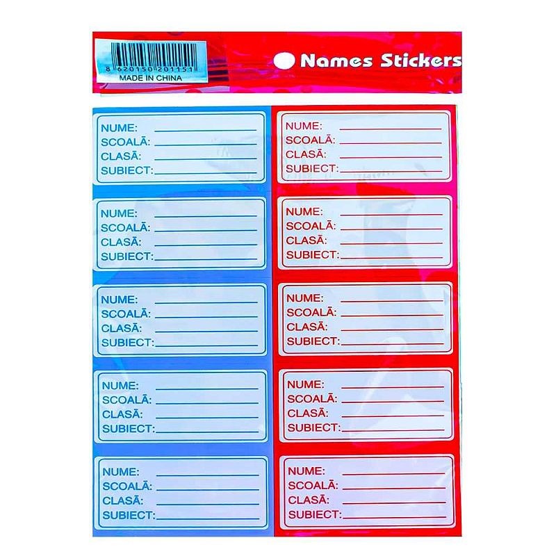 Set 200 etichete scolare autoadezive, 10 etichete/coala, 3,9x7 cm - imagine 3